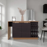 Barra de Cocina Lumina Wengue y Fresno 150x89.2cm con Cuatro Entrepaños