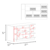 Barra de Cocina Lumina Wengue y Fresno 150x89.2cm con Cuatro Entrepaños