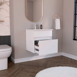 Mueble para Lavamanos Aydin Blanco 50.1x52cm Flotante Individual sin Lavamanos y con Un Cajón - MUEBLES PARA LAVAMANOS | Bylmo