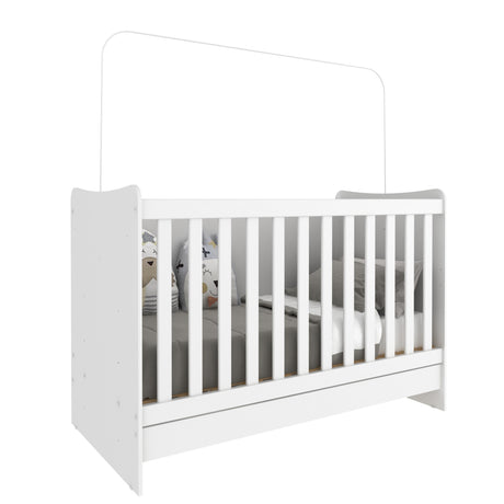 Cuna 4 en 1 Arcangel Blanco 132x90cm con Cabecero y con Colchón Infantil - CAMAS | Bylmo