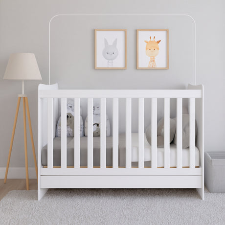 Cuna 4 en 1 Arcangel Blanco 132x90cm con Cabecero y con Colchón Infantil - CAMAS | Bylmo