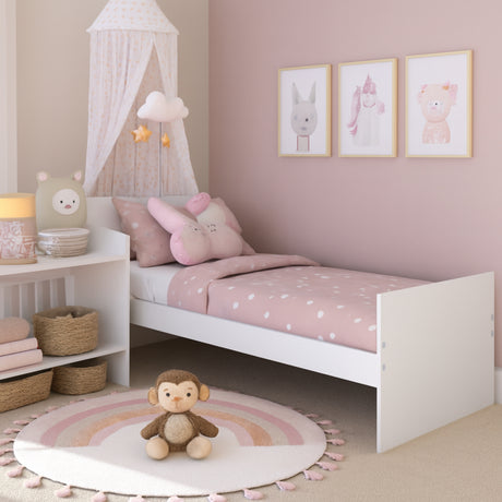 Cuna 4 en 1 Arcangel Blanco 132x90cm con Cabecero y con Colchón Infantil - CAMAS | Bylmo