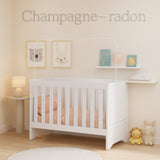 Cuna 3 en 1 Elsa Blanco 133x80cm con Cabecero y con Colchón Infantil - CAMAS | Bylmo