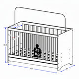 Cuna 3 en 1 Elsa Blanco 133x80cm con Cabecero y con Colchón Infantil - CAMAS | Bylmo
