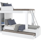 Camarote Blanco 85x165cm con Cabecero sin Colchón y con Almacenamiento - CAMAS | Bylmo