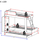 Camarote Blanco 85x165cm con Cabecero sin Colchón y con Almacenamiento - CAMAS | Bylmo