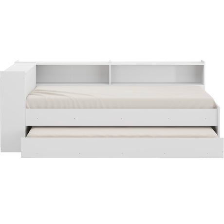 Cama Nido Blanco 110x80cm con Cabecero sin Colchón y con Almacenamiento - CAMAS | Bylmo