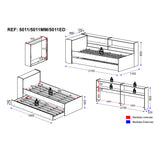 Cama Nido Blanco 110x80cm con Cabecero sin Colchón y con Almacenamiento - CAMAS | Bylmo