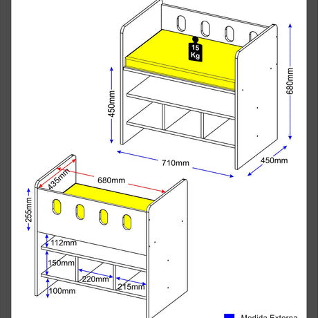 Cama Cuna Colecho Blanco 71x68cm con Cabecero con Colchón Infantil y con Almacenamiento - CAMAS | Bylmo