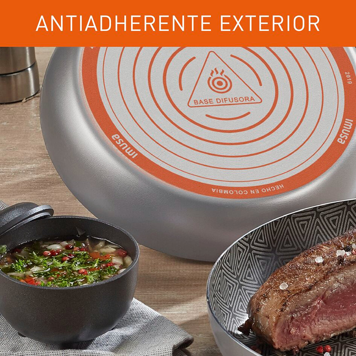 Batería de Cocina Imusa Talent Plateado 30x28cm de 10 Piezas Antiadherente - OLLAS Y SARTENES | Bylmo
