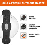 Olla a Presión Imusa Talent Plateado 36x28cm de 7 Litros y Acero Inoxidable - OLLAS Y SARTENES | Bylmo
