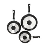 Set de 3 Sartenes Imusa Basic Negro Antiadherentes - OLLAS Y SARTENES | Bylmo