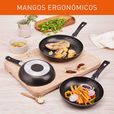 Set de 3 Sartenes Imusa Basic Negro Antiadherentes - OLLAS Y SARTENES | Bylmo
