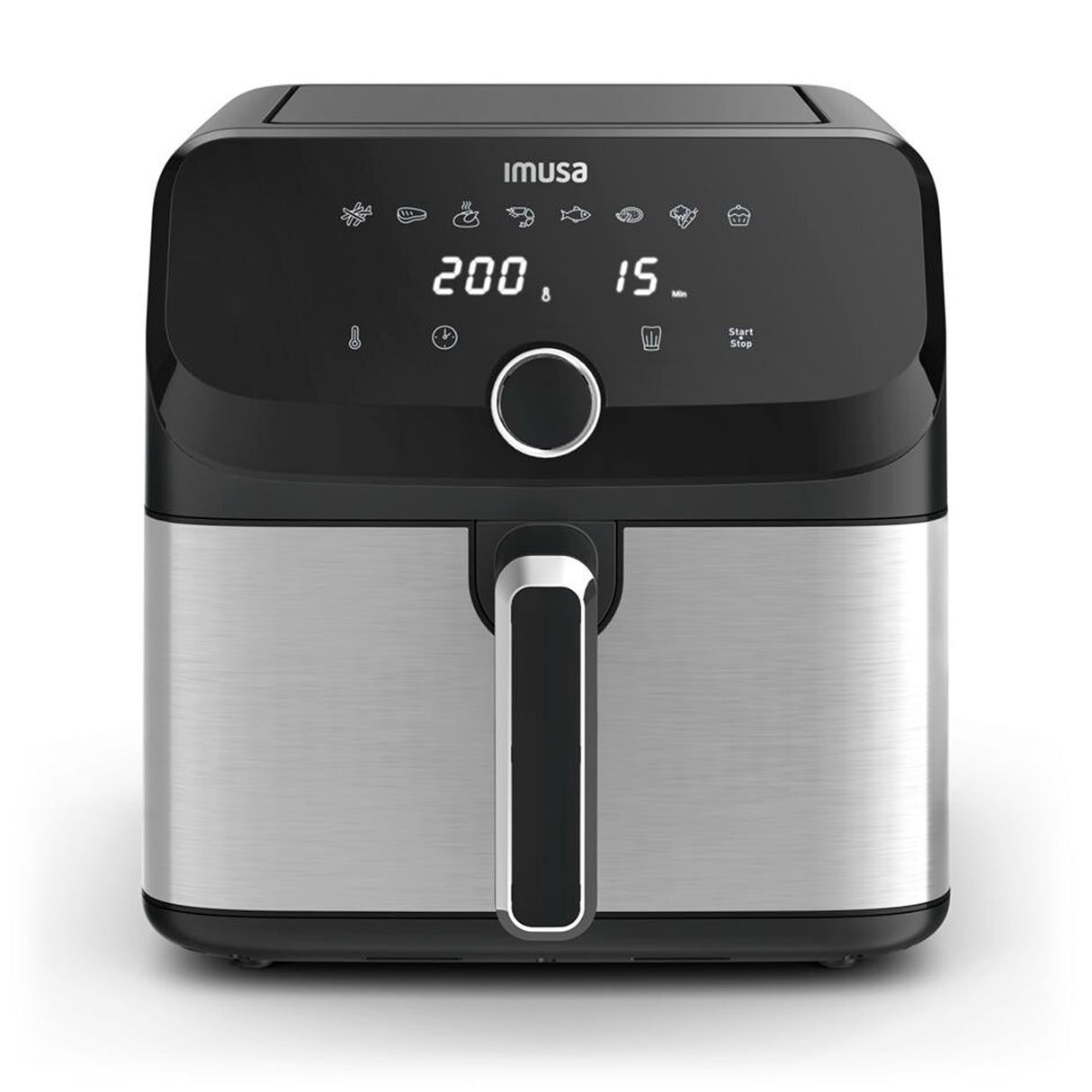 Freidora de Aire Imusa Easy Fry Negro 31x31.5cm de 7.5 Litros con Pantalla Digital y con 8 Funciones - FREIDORAS DE AIRE | Bylmo