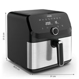 Freidora de Aire Imusa Easy Fry Negro 31x31.5cm de 7.5 Litros con Pantalla Digital y con 8 Funciones - FREIDORAS DE AIRE | Bylmo