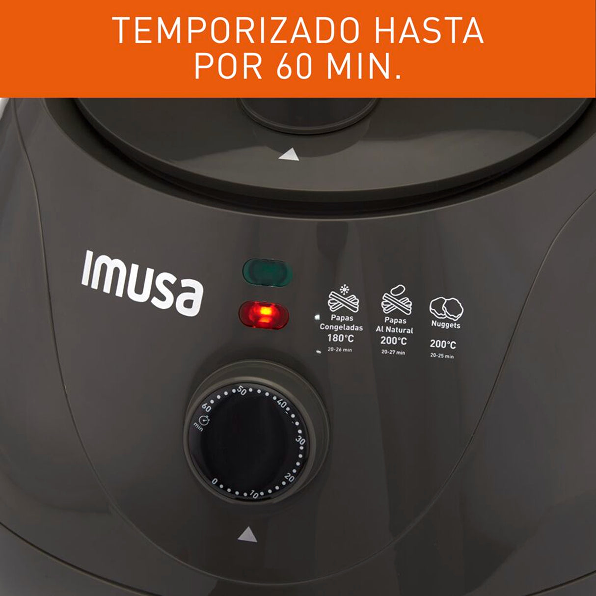 Freidora de Aire Imusa Esencial Gris 31.4x30cm de 3.2 Litros - FREIDORAS DE AIRE | Bylmo