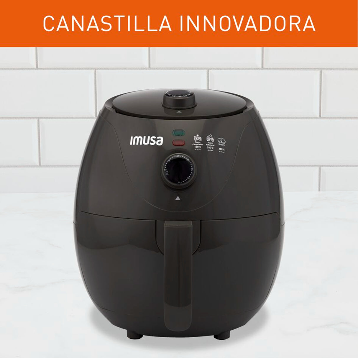 Freidora de Aire Imusa Esencial Gris 31.4x30cm de 3.2 Litros - FREIDORAS DE AIRE | Bylmo