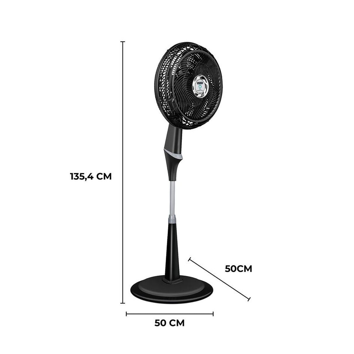 Ventilador de Piso Samurai Ultra Silence Negro 50x135.4cm de 4 Velocidades y con Oscilación - VENTILADORES | Bylmo