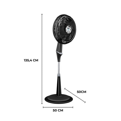 Ventilador de Piso Samurai Ultra Silence Negro 50x135.4cm de 4 Velocidades y con Oscilación - VENTILADORES | Bylmo