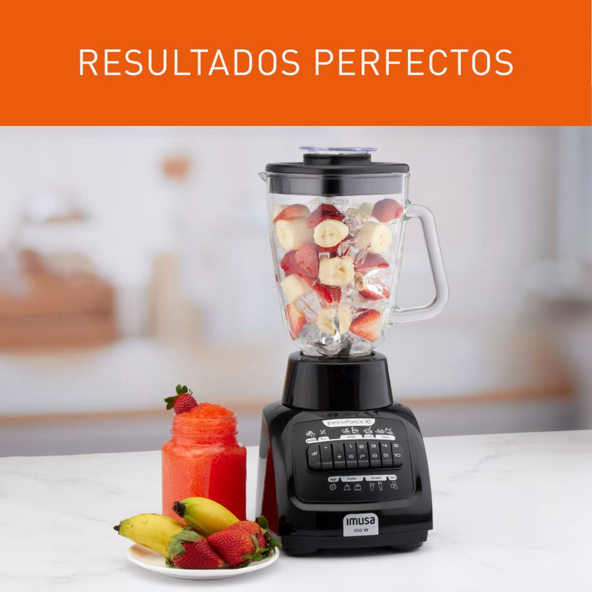 Licuadora Imusa Infiny Force Negro 17x41cm de 1.75 Litros con 10 Velocidades - LICUADORAS Y PROCESADORES | Bylmo