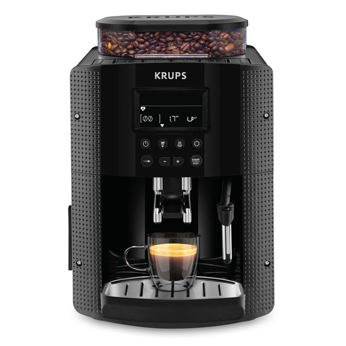 Cafetera Espressería Krups Essential Negro 36.5x24.5cm con Pantalla Digital - CAFETERAS ELECTRICAS | Bylmo