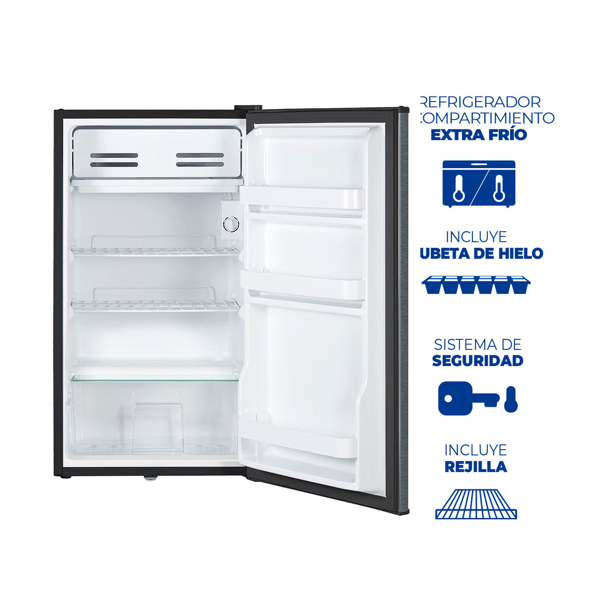 Mini Bar Kalley Gris Oscuro 45x86cm de 93 Litros con Congelador Frost - NEVERAS | Bylmo