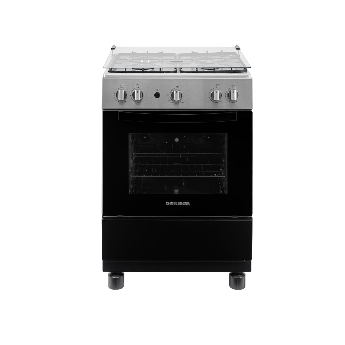 Estufa Challenger Cucina Negro 60x93cm de Gas Natural con Cuatro Quemadores - ESTUFAS | Bylmo