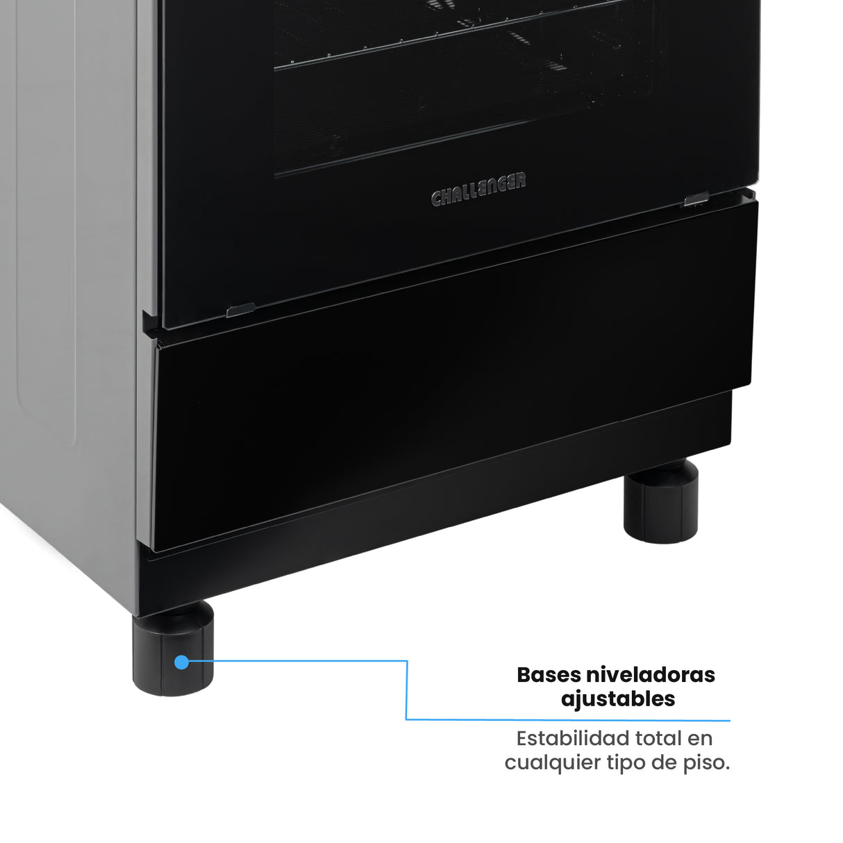 Estufa Challenger Cucina Negro 60x93cm de Gas Propano con Cuatro Quemadores - ESTUFAS | Bylmo
