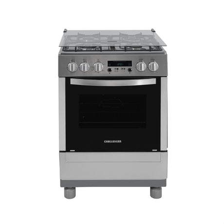 Estufa Challenger Cucina Gris 60x93cm de Gas Propano con Cuatro Quemadores con Pantalla Digital y con Temporizador - ESTUFAS | Bylmo