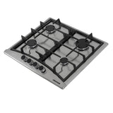 Estufa de Empotrar Challenger Alpha Gris y Negro 58.2x51.2cm de Gas Natural con Cuatro Quemadores - ESTUFAS DE EMPORTRAR Y CUBIERTAS | Bylmo