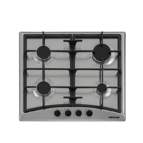 Estufa de Empotrar Challenger Alpha Gris y Negro 58.2x51.2cm de Gas Natural con Cuatro Quemadores - ESTUFAS DE EMPORTRAR Y CUBIERTAS | Bylmo