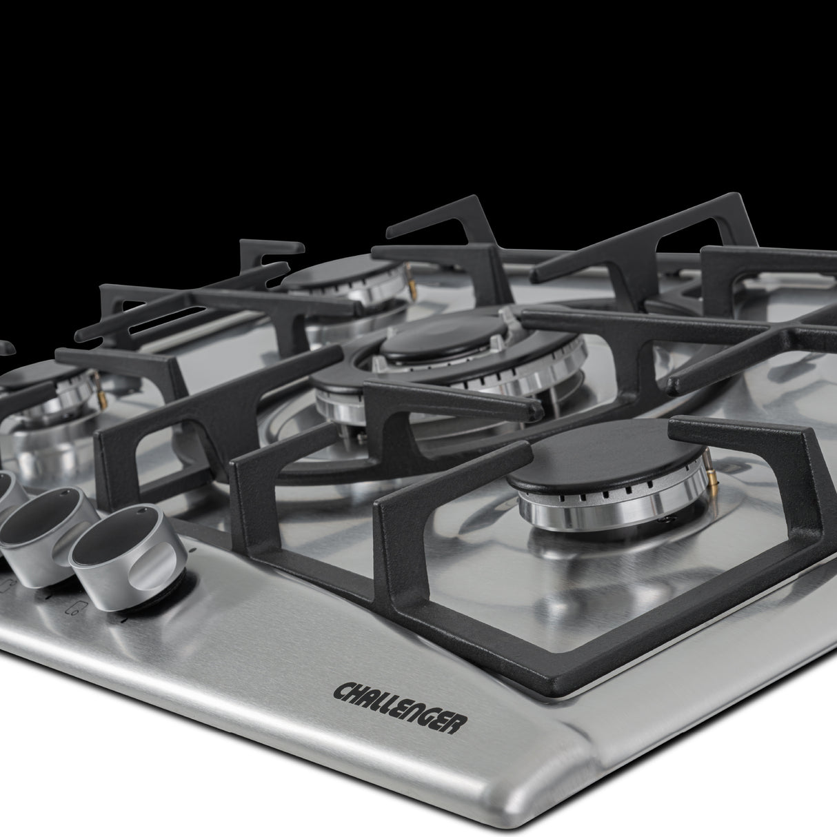 Estufa de Empotrar Challenger Alpha Gris y Negro 70.2x51.2cm de Gas Natural con Cinco Quemadores - ESTUFAS DE EMPORTRAR Y CUBIERTAS | Bylmo