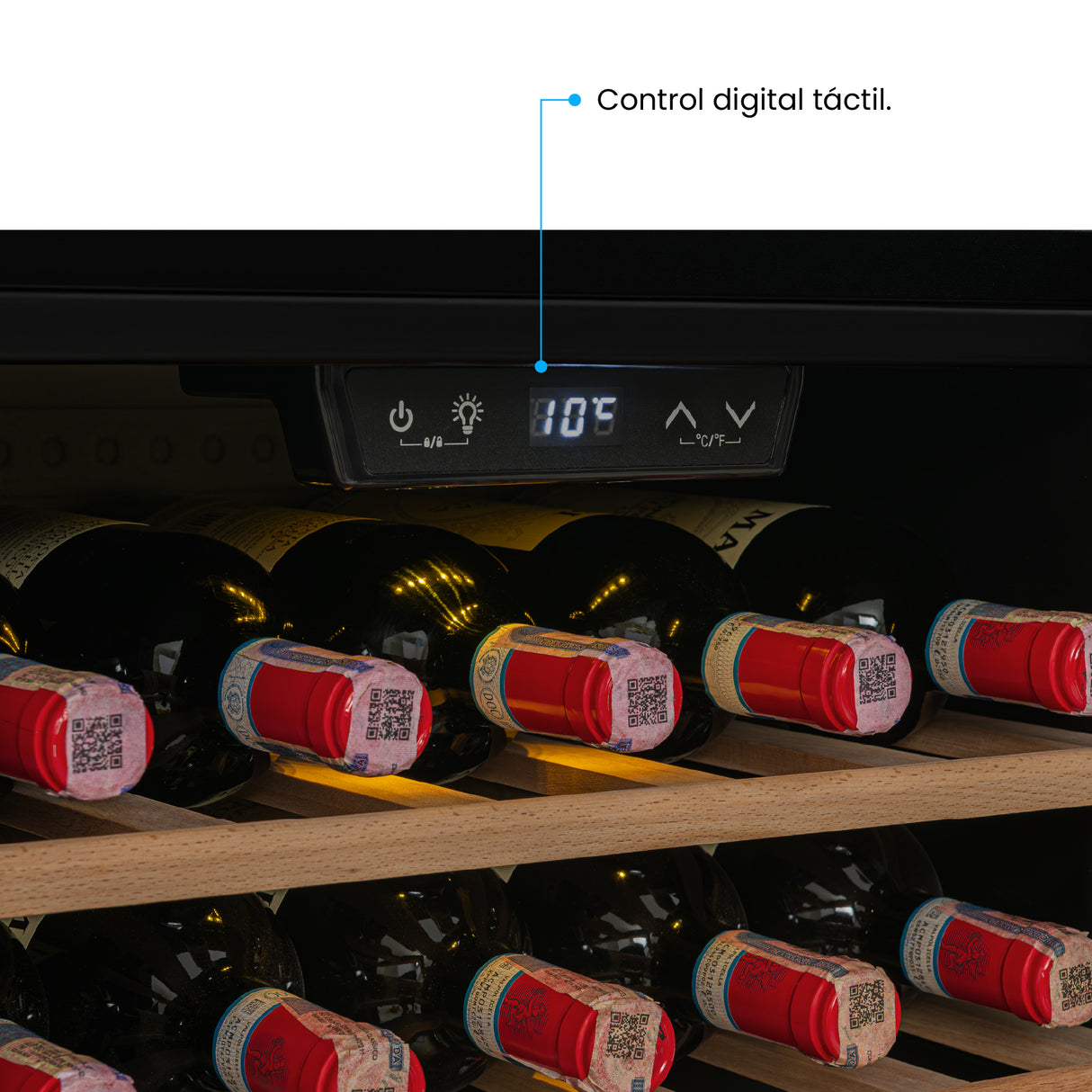 Cava de Vino Challenger Negro 48x41cm de 40 Litros y con Pantalla Digital - NEVERAS | Bylmo
