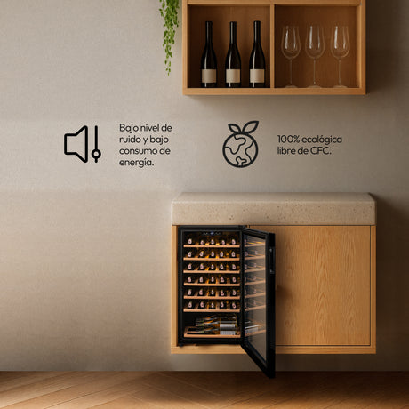 Cava de Vino Challenger Negro 48x87cm de 85 Litros y con Pantalla Digital - NEVERAS | Bylmo