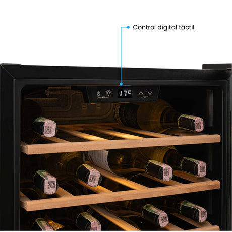 Cava de Vino Challenger Negro 48x87cm de 85 Litros y con Pantalla Digital - NEVERAS | Bylmo
