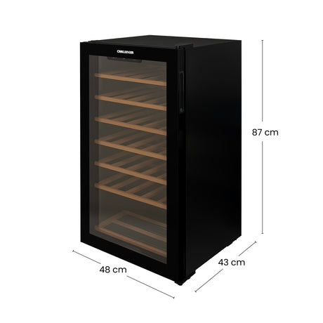 Cava de Vino Challenger Negro 48x87cm de 85 Litros y con Pantalla Digital - NEVERAS | Bylmo