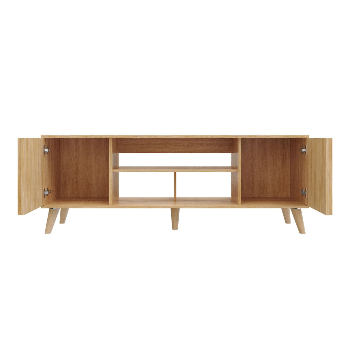 Mesa para TV Nori Panela 160x59cm para TV Hasta 65" Pulgadas con Dos Compartimientos y con Ranuras para Cables - MUEBLES DE TV | Bylmo