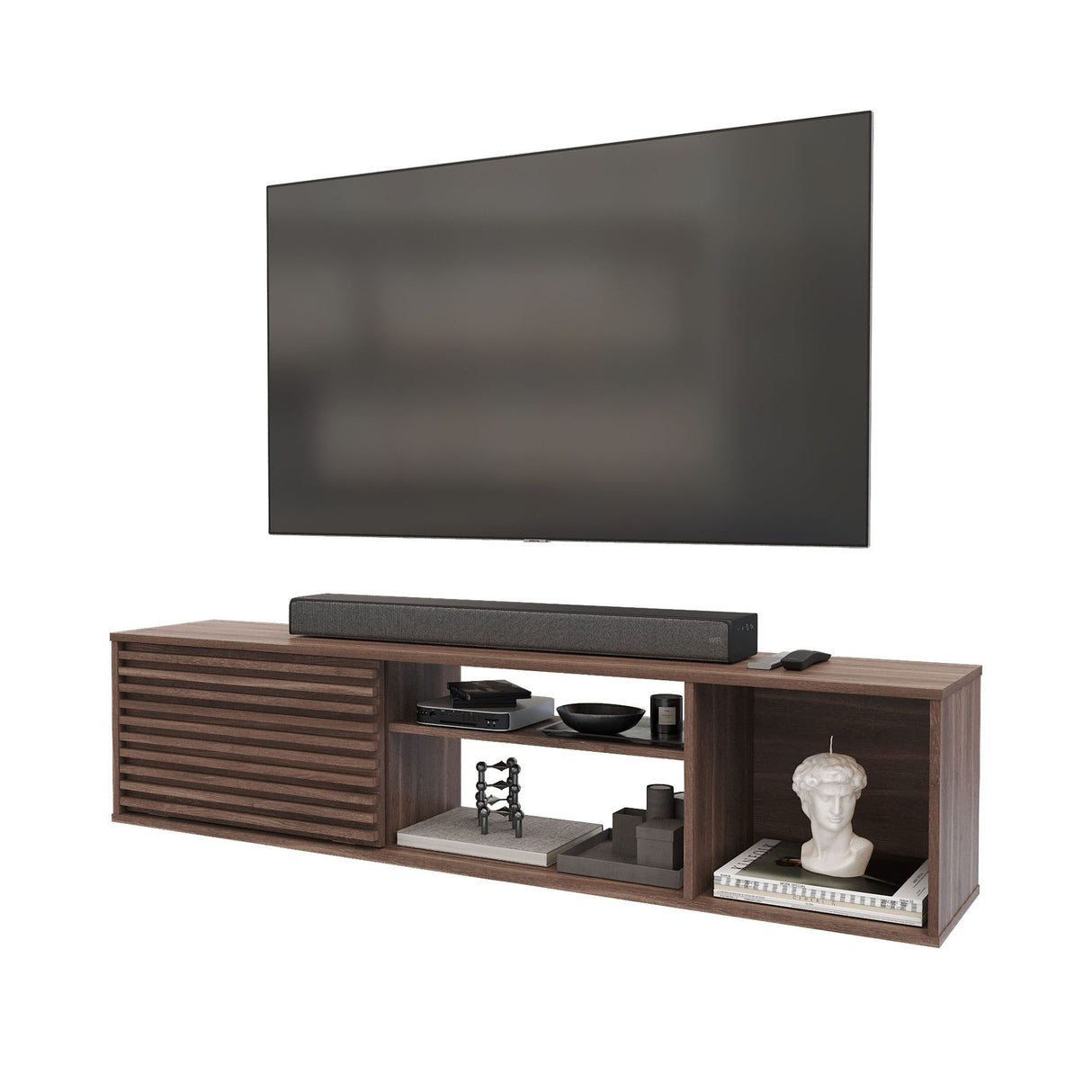 Mesa para TV Flotante Nori Milan 160x37cm para TV Hasta 65" Pulgadas con Un Compartimiento - MUEBLES DE TV | Bylmo