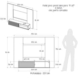 Panel de TV Nori Panela 155x118cm para TV Hasta 65" Pulgadas con Un Compartimiento - MUEBLES DE TV | Bylmo