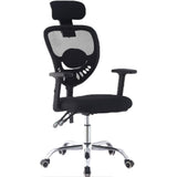 Silla de Oficina Negro 48x128cm Giratoria con Espaldar Reclinable y con Apoya Cabezas - SILLAS DE OFICINA | Bylmo