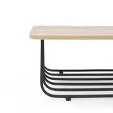 Mesa de Centro Lema Oasis y Negro Metálico 80x28cm Rectangular con Patas Metálicas Continuas - MESAS DE CENTRO | Bylmo