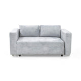 Sofá Cama Baxter Plata y Matiz Wengue 160x68cm de Tres Puestos con Almacenamiento y con Apoya Brazos - SOFAS Y POLTRONAS | Bylmo