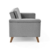 Sofá Carter Gris y Matiz Caoba 150x84cm de Dos Puestos y con Apoya Brazos - SOFAS Y POLTRONAS | Bylmo