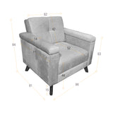 Poltrona Carter Taupe y Matiz Caoba 84x84cm de Un Puestos y con Apoya Brazos - SOFAS Y POLTRONAS | Bylmo