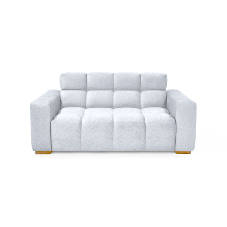 Sofá Miami Plata y Matiz Caoba 171x81cm de Dos Puestos y con Apoya Brazos - SOFAS Y POLTRONAS | Bylmo