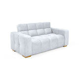 Sofá Miami Plata y Matiz Caoba 171x81cm de Dos Puestos y con Apoya Brazos - SOFAS Y POLTRONAS | Bylmo