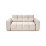 Sala Miami Beige y Mostaza 171x81cm de Tres Puestos y con Apoya Brazos - SOFAS Y POLTRONAS | Bylmo