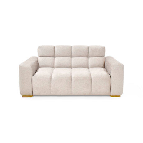 Sala Miami Beige y Mostaza 171x81cm de Tres Puestos y con Apoya Brazos - SOFAS Y POLTRONAS | Bylmo