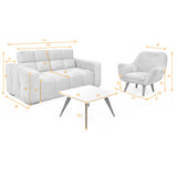 Sala Miami Beige y Mostaza 171x81cm de Tres Puestos y con Apoya Brazos - SOFAS Y POLTRONAS | Bylmo