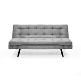 Sofá Cama Milan Gris y Negro Metálico 176x78cm de Tres Puestos y Sin Apoya Brazos - SOFAS Y POLTRONAS | Bylmo
